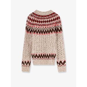 Moncler Grenoble Men Jacquard Wool Blend Sweater With Geometric Pattern